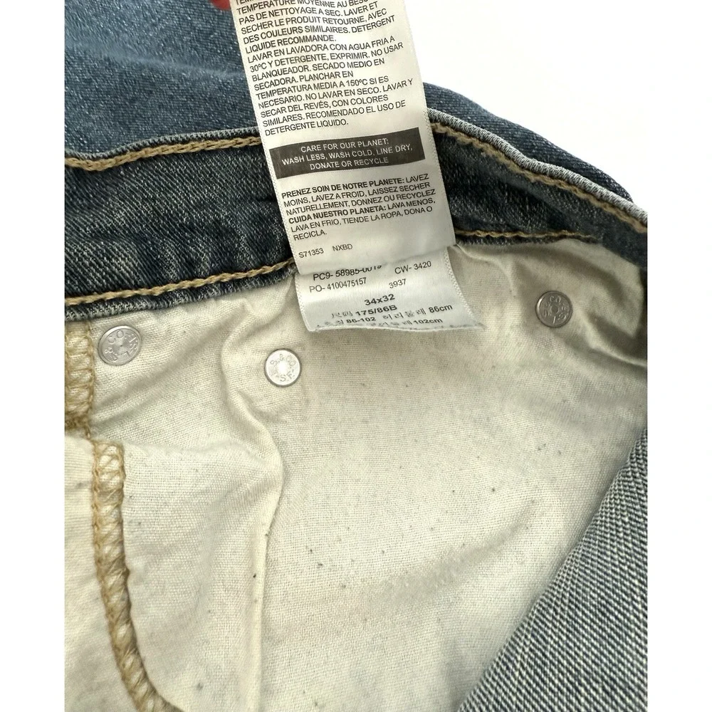 Mens Signature By Levi Strauss & Co. Blue Denim Jeans S61 Relaxed Fit Size 34x32